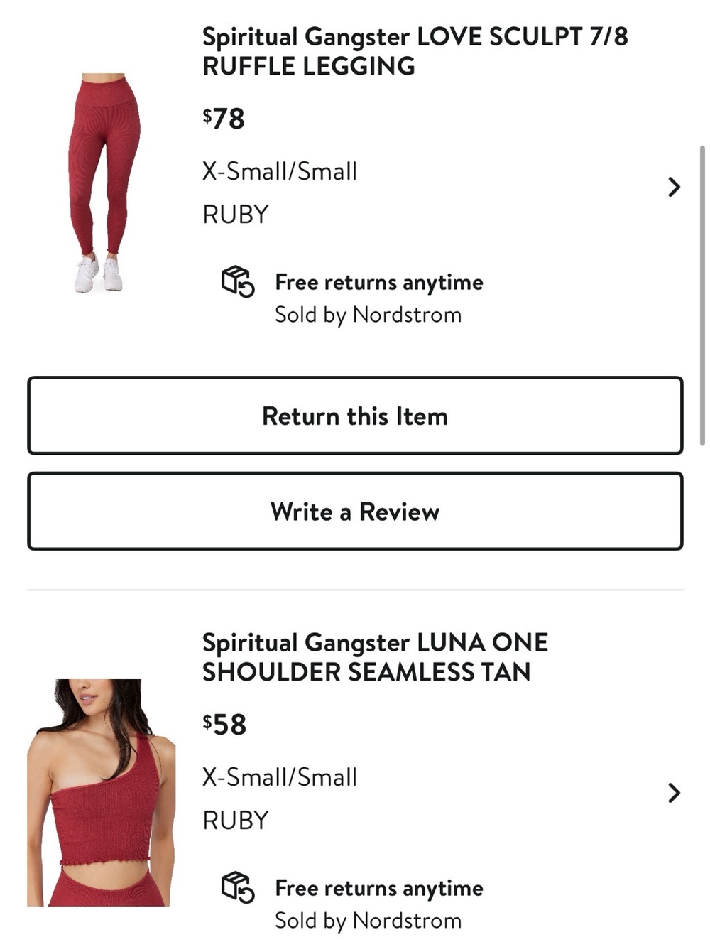 Spiritual Gangster Ribbed One-Shoulder Crop Top in Wine and matching leggings - Picture 7 of 7